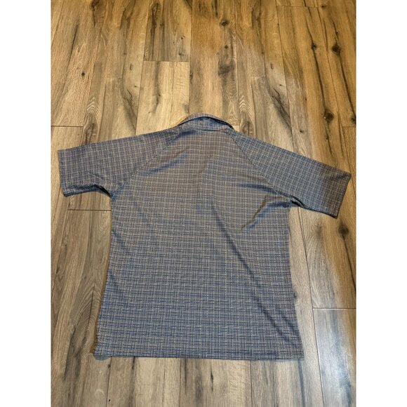 Lilly Daché Mens XL Short Sleeve VTG 70's Disco Geometric Psychedelic Blue Gold - Picture 6 of 7